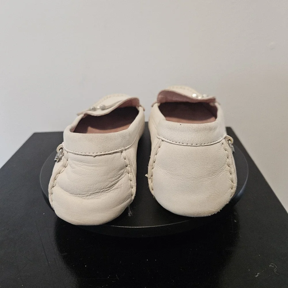 UGG WOMEN'S CALLEN LOAFERS FLATS IN JASMINE SOFT WHITE LEATHER SIZE 8